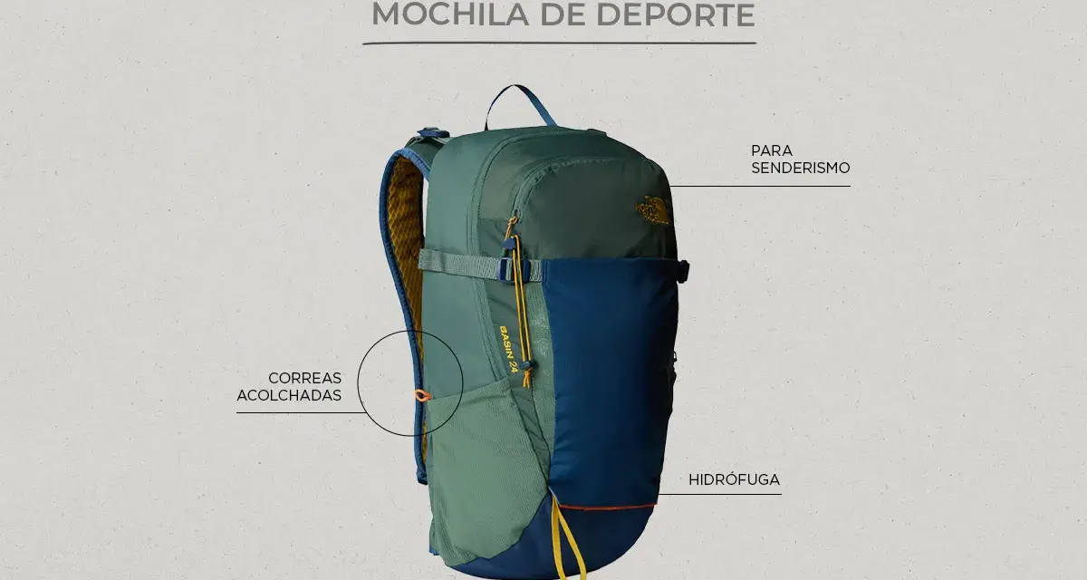 Mochila deporte personalizada, ideal para senderismo, con correas acolchadas y material hidrófugo.