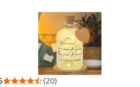 Botellas con luz cálida y un mensaje inspirador. Un detalle acogedor para cualquier rincón.