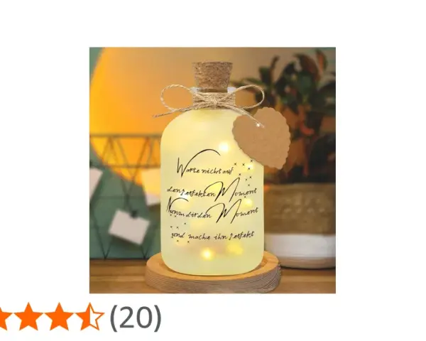 Botellas con luz cálida y un mensaje inspirador. Un detalle acogedor para cualquier rincón.