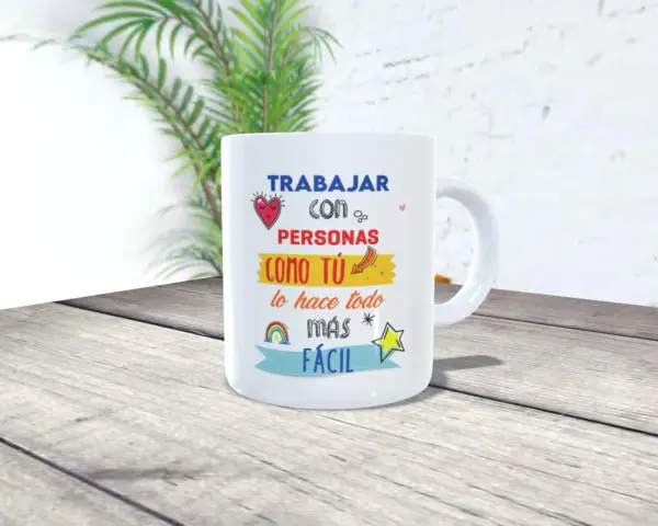 Tazas personalizadas profesiones: "Trabajar con personas como tú lo hace todo más fácil". Un regalo ideal para compañeros.