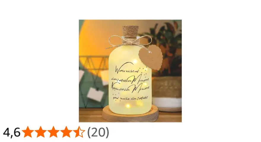 Botellas con luz cálida y un mensaje inspirador. Un detalle acogedor para cualquier rincón.