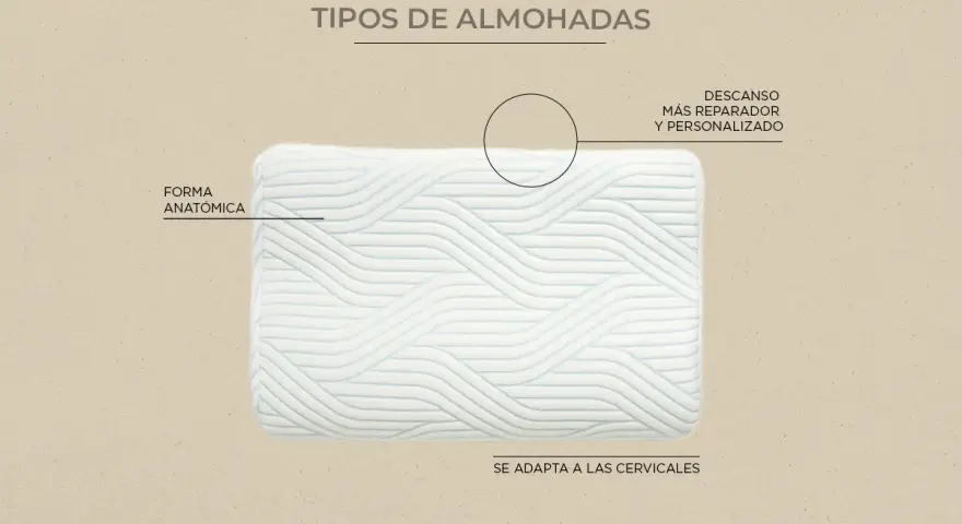 Almohada personalizada con forma anatómica que se adapta a las cervicales para un descanso más reparador.