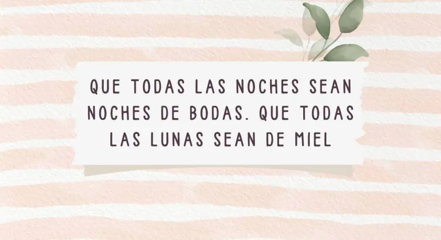 Un mensaje con deseos de boda: "Que todas las noches sean noches de bodas. Que todas las lunas sean de miel.