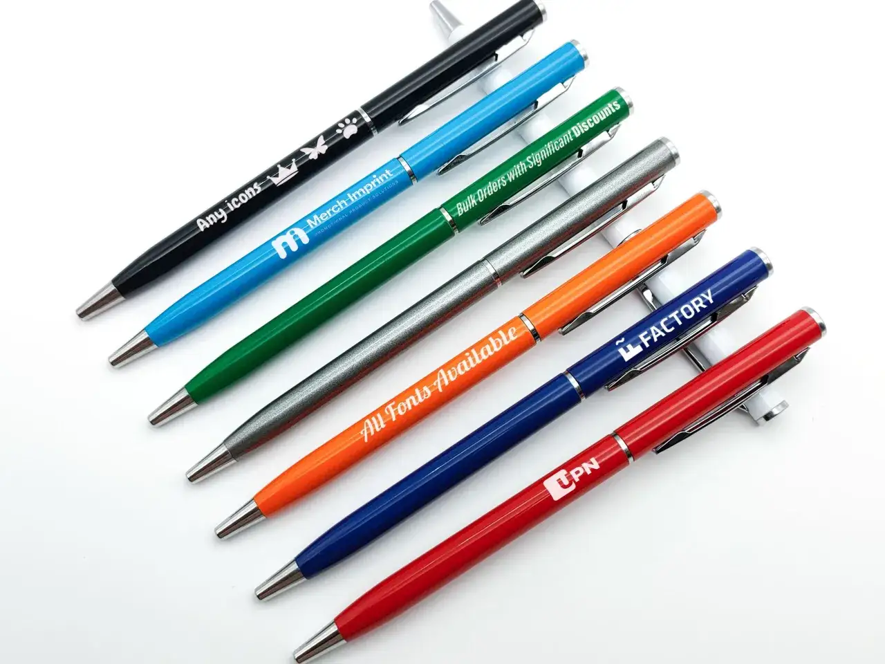 Bol&iacute;grafos de colores con mensajes personalizados, ideales para saber como personalizar bol&iacute;grafos y promocionar tu marca.