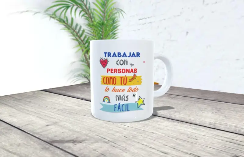 Tazas personalizadas profesiones: "Trabajar con personas como tú lo hace todo más fácil". Un regalo ideal para compañeros.